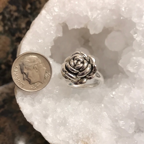 STERLING SILVER ROSE  RING SIZE 9 175.00 NWT - Picture 5 of 8